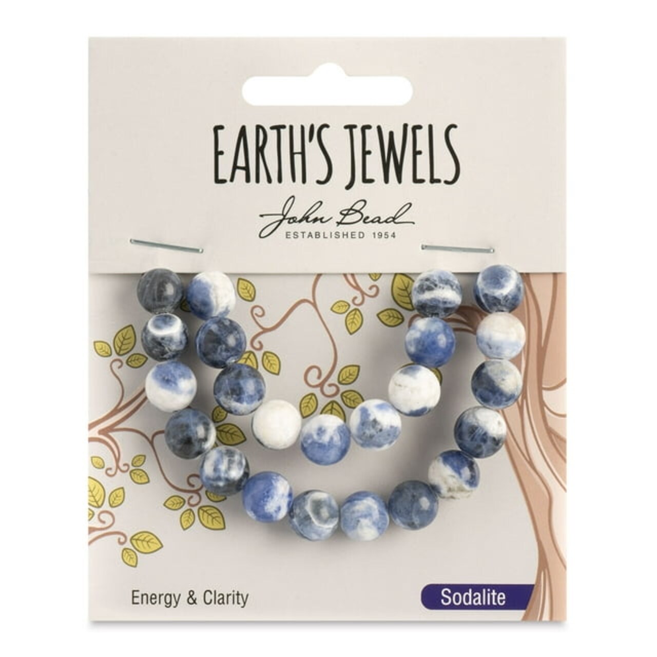 Earth's Jewels Semi-Precious Sodalite Natural Round Beads, 8mm
